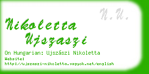 nikoletta ujszaszi business card